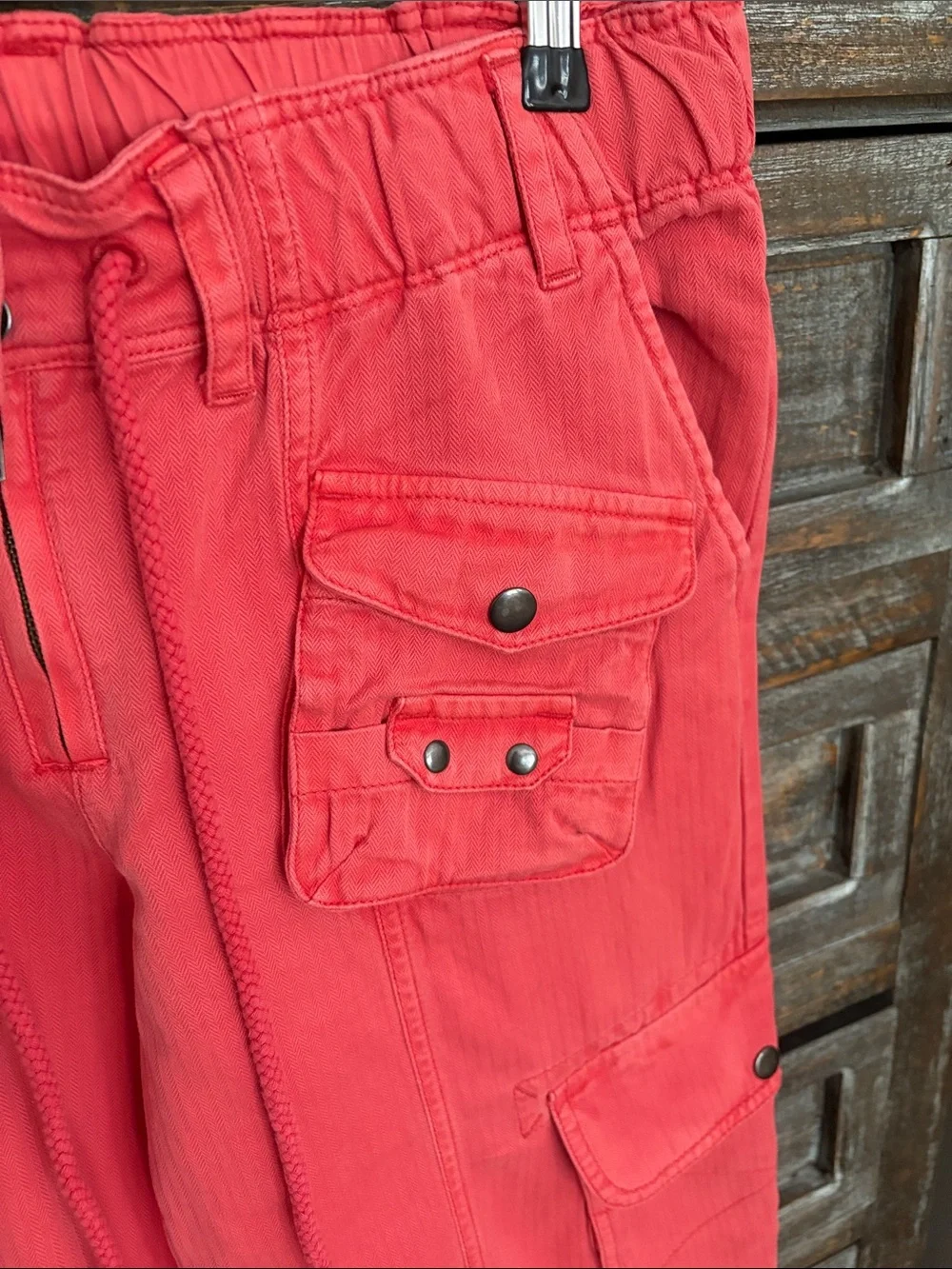 Free People Tahiti Pull On Coral Cargo Pants